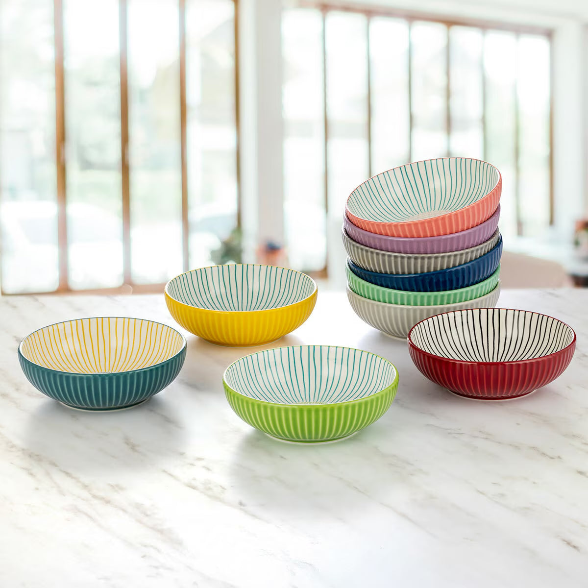 Signature Housewares 10-Piece Colourful Snack Bowl Set