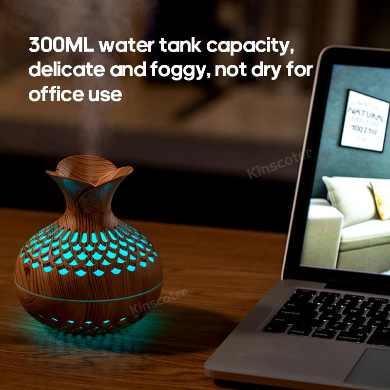 Wood Grain 300ml USB Humidifier & Aroma Diffuser
